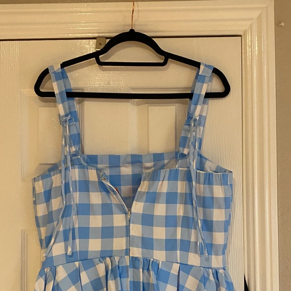 Dream-House Dress in Blue Gingham Vixen by Micheline Pitt - Picture 4 of 7